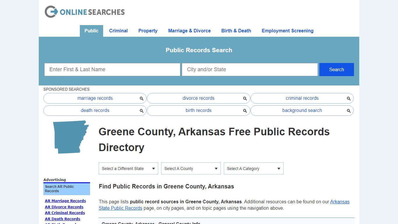 Greene County, Arkansas Public Records Directory