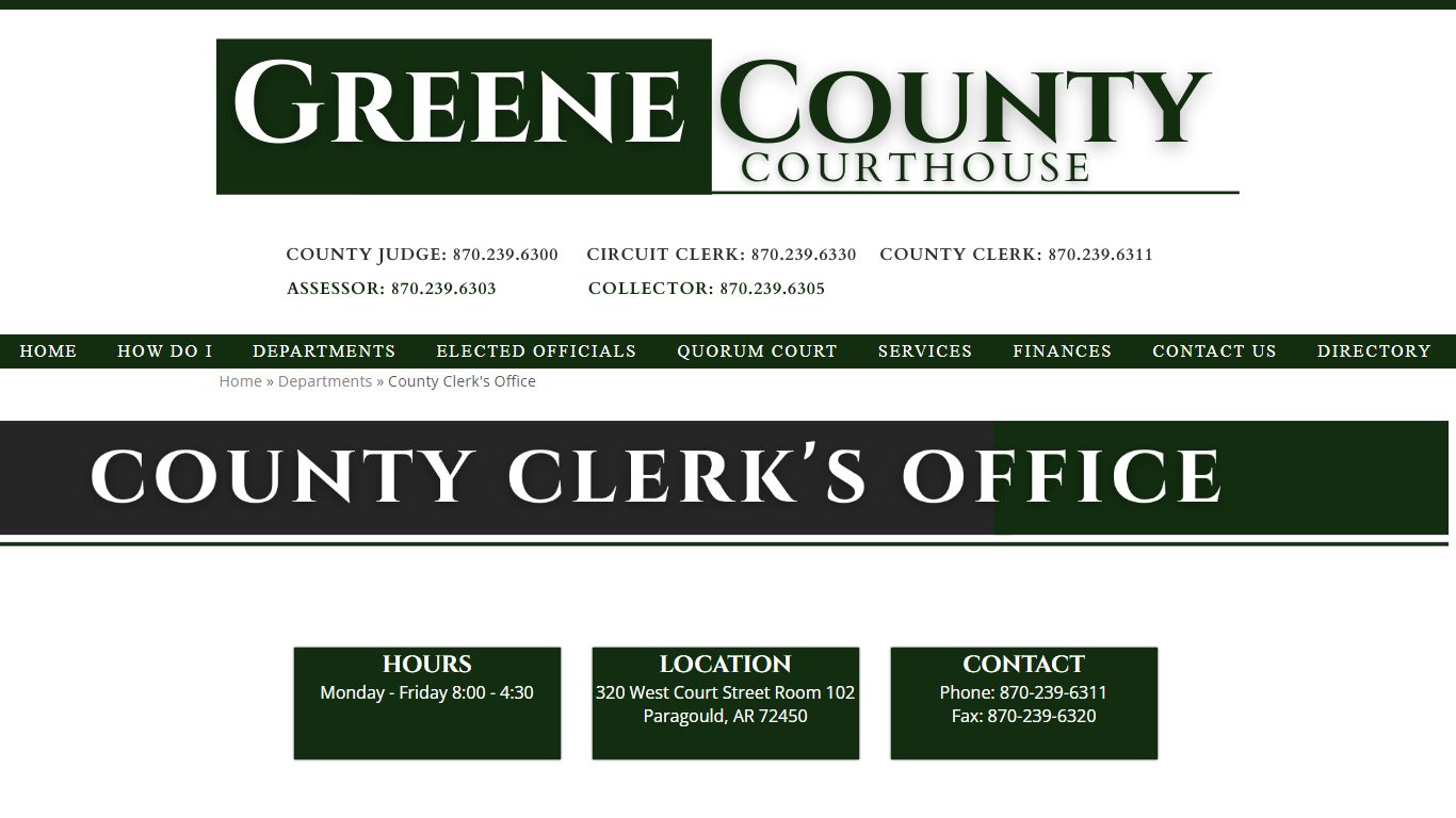 County Clerk's Office - Greene County, Arkansas